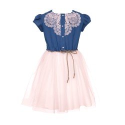 Pink/Navy Confirmation/Special Occasion Dress Style 0SS-01B