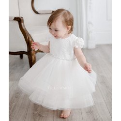 TETER WARM HANDMADE BABY GIRL IVORY CHRISTENING DRESS B92