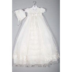 IVORY CEREMONY/CHRISTENING GOWN&BONNET STYLE 9500