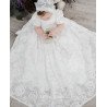 TETER WARM HANDMADE BABY GIRL IVORY CHRISTENING GOWN STYLE B21L