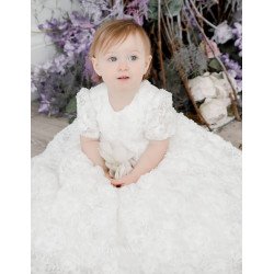 TETER WARM HANDMADE BABY GIRL IVORY CHRISTENING GOWN STYLE B21L