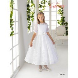CARMY HANDMADE FIRST HOLY COMMUNION DRESS IN WHITE STYLE 2900