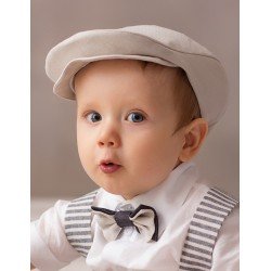 BABY BOYS BEIGE CHRISTENING/SPECIAL OCCASIONS HAT STYLE ADALBERT