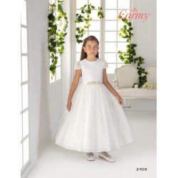 CARMY HANDMADE IVORY/PINK UNIQUE FIRST HOLY COMMUNION DRESS STYLE 2908