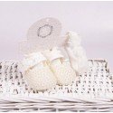 Beau Kid Baby Christening Ivory Shoes/Headband Style 23748