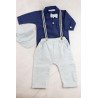 Beau Kid Blue Baby boys christening 4pc Set Style 30280-nv