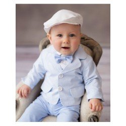 Balumi Baby Boys White Christening Cap Style Patrick Cap