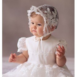 Baby Girls Ivory Christening Cap Style Liliana Cap
