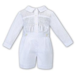 Sarah Louise White Baby Boy Christening Romper Style C4000