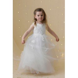 WHITE FIRST HOLY COMMUNION DRESS STYLE FG025