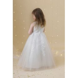 WHITE FIRST HOLY COMMUNION DRESS STYLE FG025