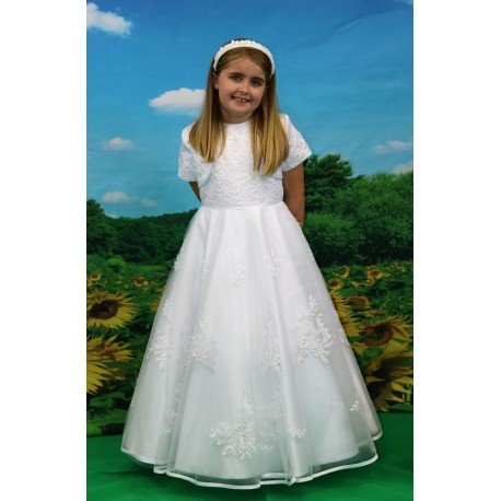 WHITE FIRST HOLY COMMUNION DRESS AND BOLERO STYLE SEYCHELLES