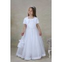 WHITE FIRST HOLY COMMUNION DRESS AND BOLERO STYLE EDELWEISS