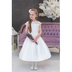 Handmade Ivory Ballerina Length First Holy Communion Dress Style NINETTE SHORT