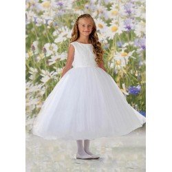 JOAN CALABRESE WHITE TEA-LENGTH FIRST HOLY COMMUNION DRESS STYLE 219303