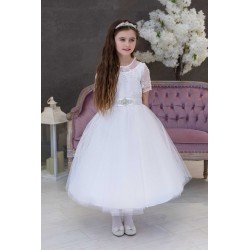Handmade Ballerina Length First Holy Communion Dress Style ARLETTA SHORT