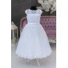 White Handmade Ballerina Length First Holy Communion Dress Style CARMELA SHORT