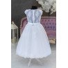 White Handmade Ballerina Length First Holy Communion Dress Style CARMELA SHORT