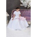 HANDMADE WHITE FIRST HOLY COMMUNION DRESS STYLE MORENA WHITE