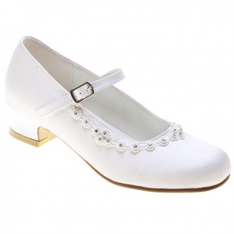 WHITE SATIN FIRST HOLY COMMUNION SHOES STYLE 4000