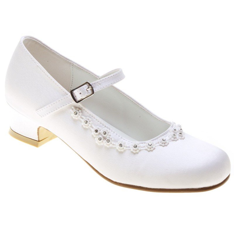 WHITE SATIN FIRST HOLY COMMUNION SHOES