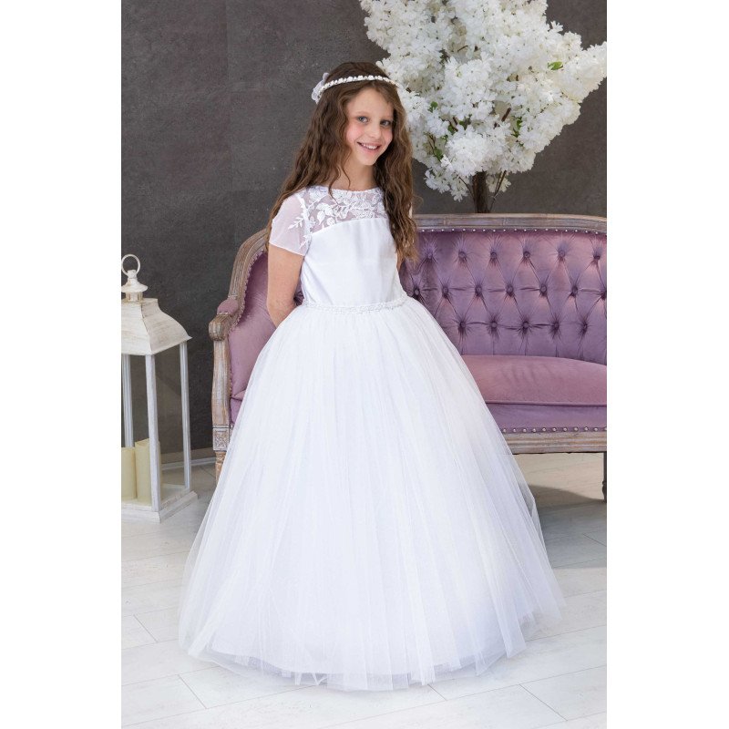 Handmade White First Holy Communion Dress Style BROOKE WHITE