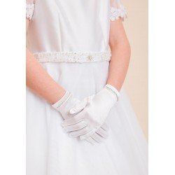 First Holy Communion Satin Gloves Style 813