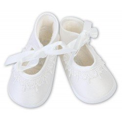 Sarah Louise White Baby Girl Christening Shoes Style 004420