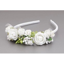 WHITE/GREEN FIRST HOLY COMMUNION HEADBAND STYLE OW-051