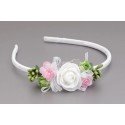 WHITE/PINK/GREEN FIRST HOLY COMMUNION HEADBAND STYLE OW-057