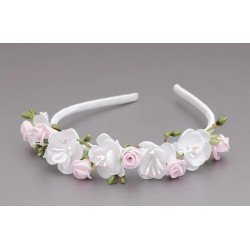 WHITE/PINK/GREEN FIRST HOLY COMMUNION HEADBAND STYLE OW-080