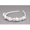 WHITE/PINK/GREEN FIRST HOLY COMMUNION HEADBAND STYLE OW-060