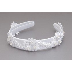 WHITE FIRST HOLY COMMUNION HEADBAND STYLE OW-067
