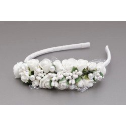 WHITE/GREEN FIRST HOLY COMMUNION HEADBAND STYLE OW-031
