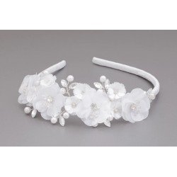 WHITE FIRST HOLY COMMUNION HEADBAND STYLE OW-036 BIS