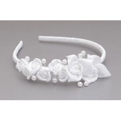 WHITE FIRST HOLY COMMUNION HEADBAND STYLE OW-012
