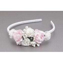 WHITE/PINK/GREEN FIRST HOLY COMMUNION HEADBAND STYLE OW-041