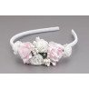 WHITE/PINK/GREEN FIRST HOLY COMMUNION HEADBAND STYLE OW-041