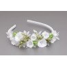 WHITE/GREEN FIRST HOLY COMMUNION HEADBAND STYLE OW-084