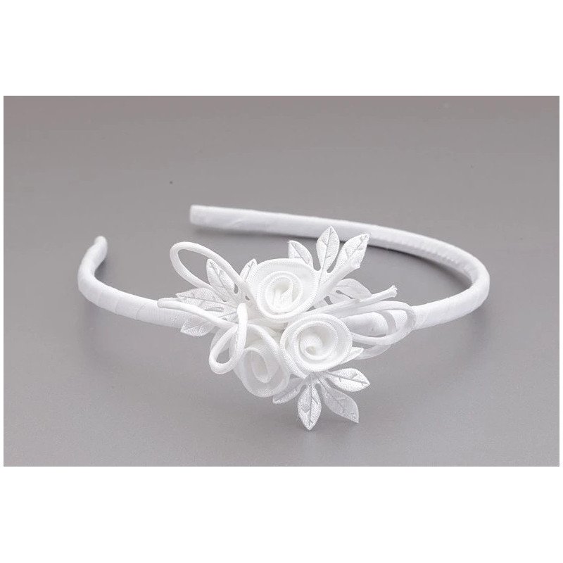 WHITE FIRST HOLY COMMUNION HEADBAND STYLE OW-010