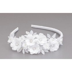 WHITE FIRST HOLY COMMUNION HEADBAND STYLE OW-085