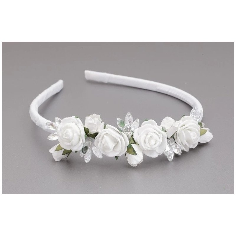 WHITE/GREEN FIRST HOLY COMMUNION HEADBAND STYLE OW-068