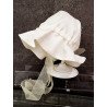 IVORY BABY GIRLS CHRISTENING HANDMADE BONNET STYLE HG03