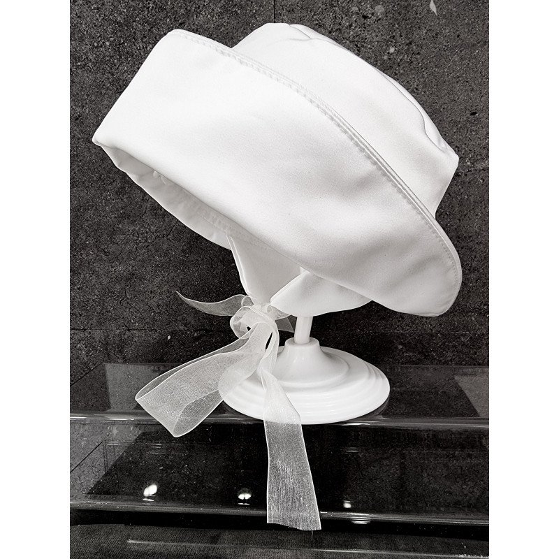 WHITE CHRISTENING BABY GIRL BONNET STYLE HAT 013