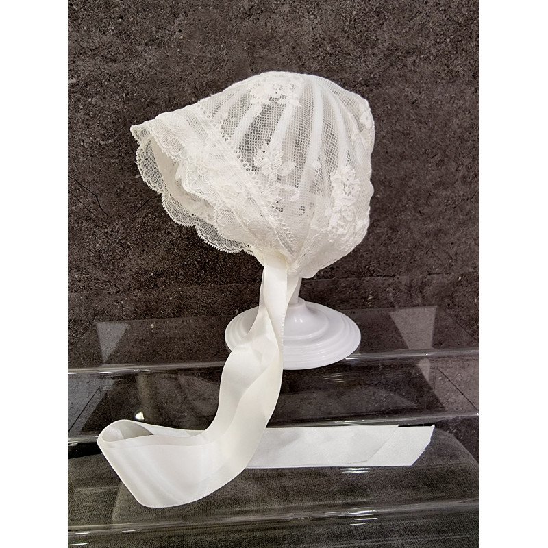 TETER WARM HANDMADE BABY GIRL IVORY CHRISTENING BONNET STYLE TM05