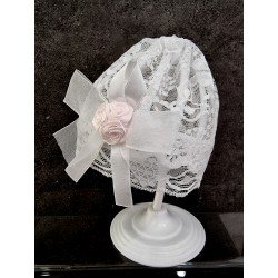 WHITE CHRISTENING BABY GIRL BONNET STYLE HAT 099