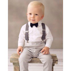 White/Grey Baby Boy Christening Outfit Style ROMEO