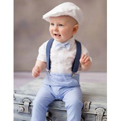White/Blue Baby Boy Christening Suit Style PAT