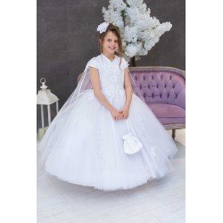 HANDMADE WHITE FIRST HOLY COMMUNION DRESS STYLE T-954