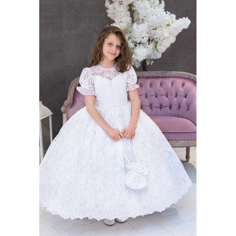 HANDMADE FIRST HOLY COMMUNION DRESS STYLE T-957